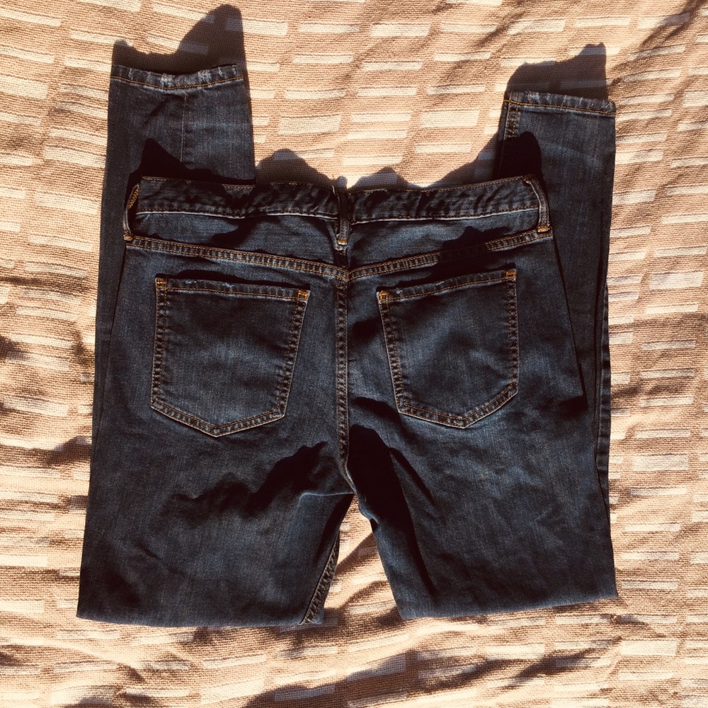 Dark Denim Distressed Boyfriend Jeans